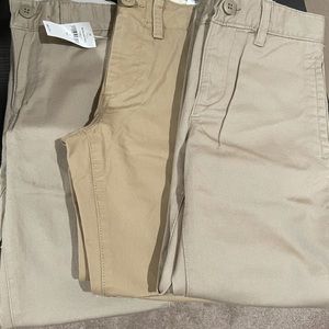 3 pairs of boys GAP khaki pants. Adjustable waist. NWT